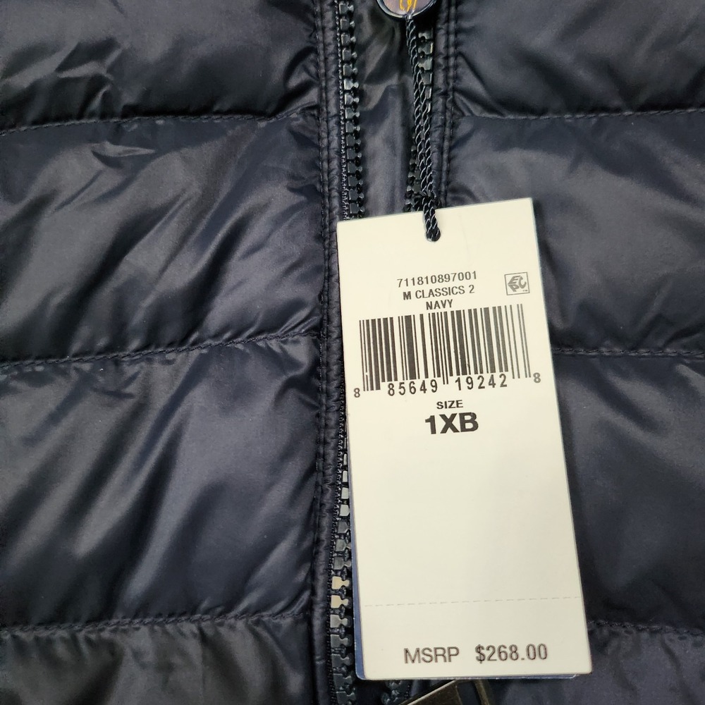 Mens Size 1XB Polo Ralph Lauren Quilted Packable Puffer Jacket Navy Red Pony - Picture 3 of 6